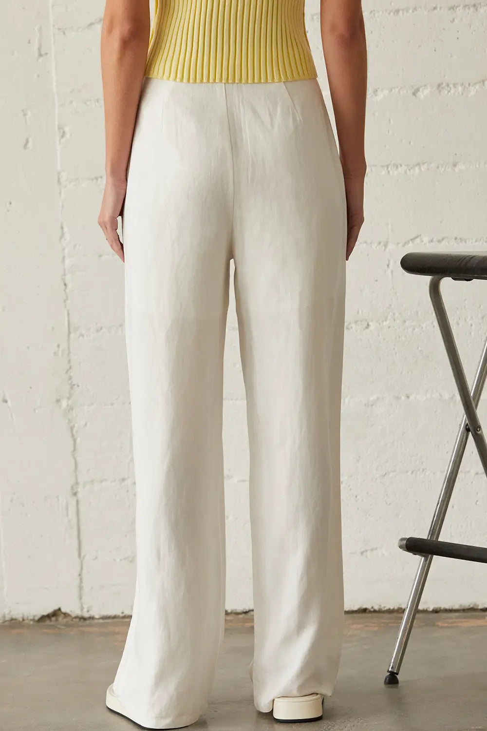 JARRICE LINEN FOLD-OVER TROUSERS