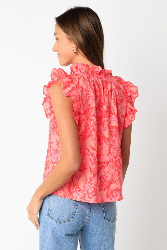ROSA FLUTTER SLEEVE TOP
