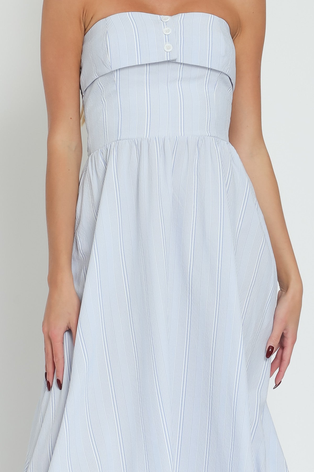 RICHIE PINSTRIPE MIDI DRESS