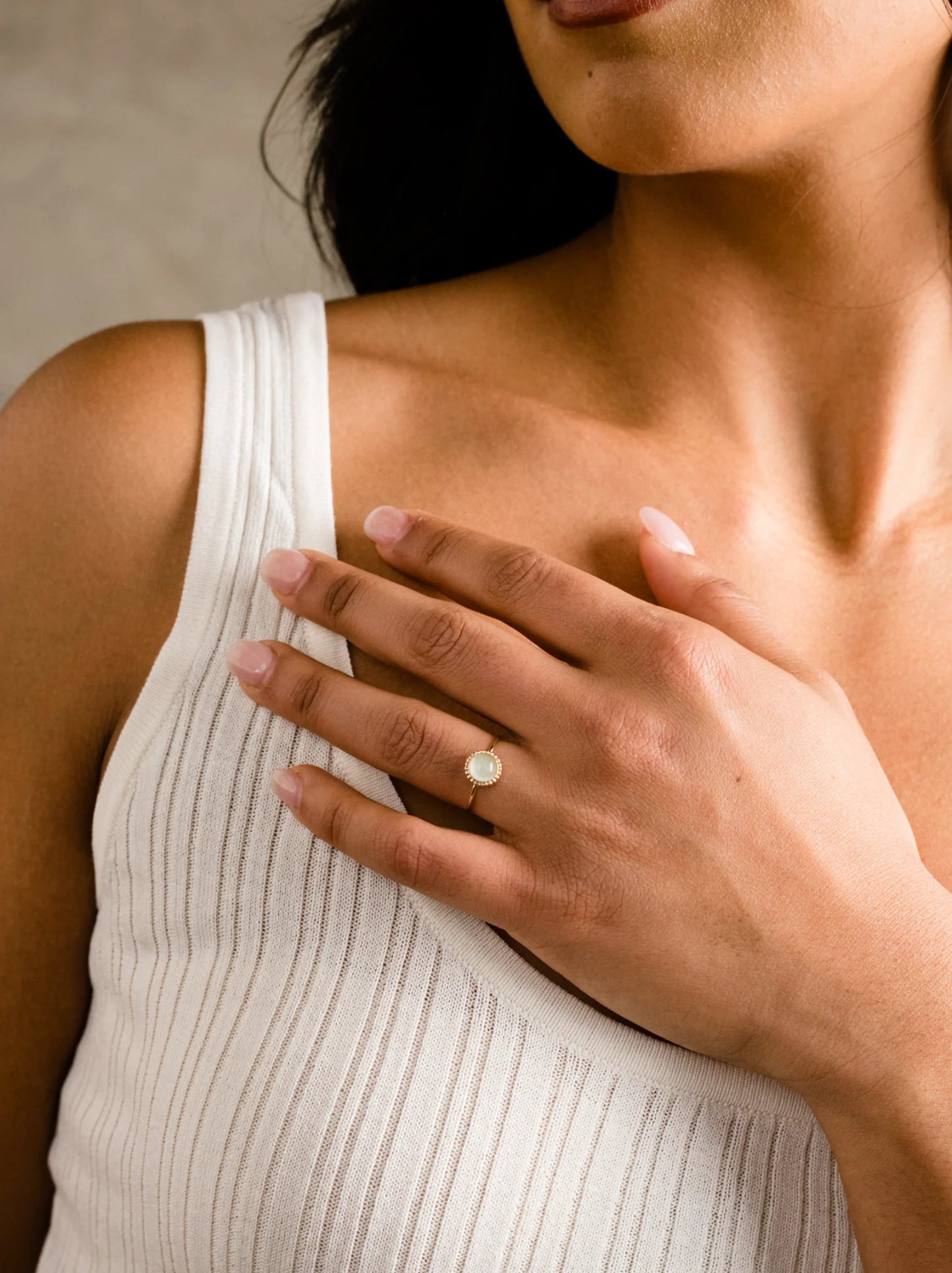 AQUAMARINE HALO RING by Able