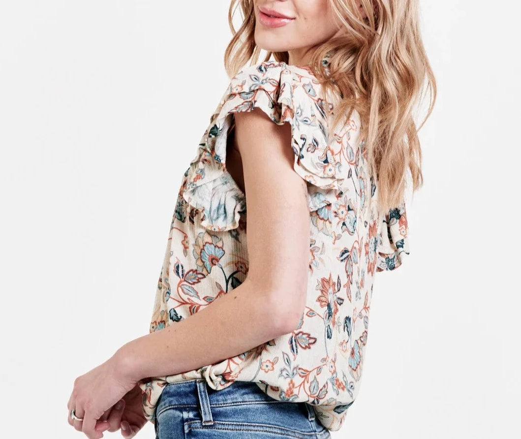 ARIEL RUFFLE SLEEVE TOP