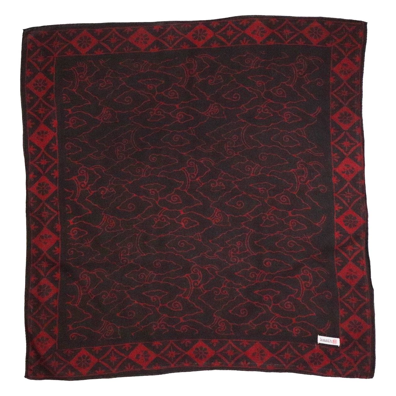 STORM BLACK AND RED BATIK BANDANA