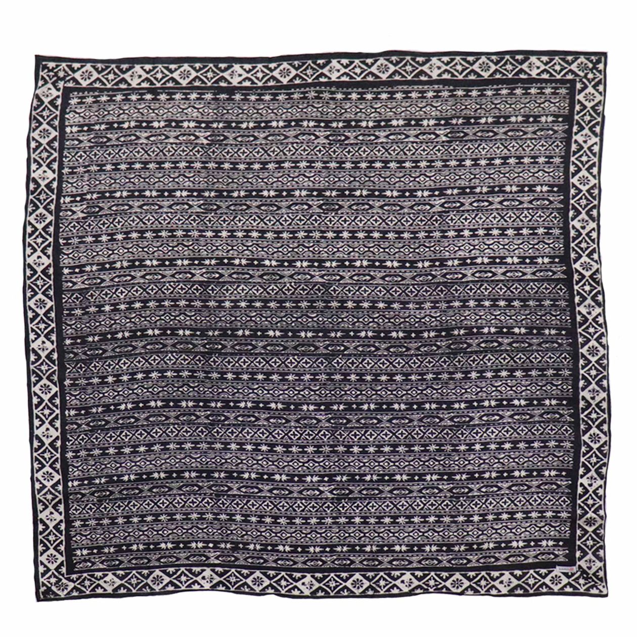 LARGE BLACK WHITE BATIK BANDANA