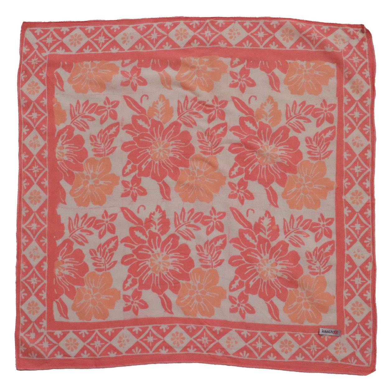 POWDER PINK BLOOM HAND DYED BATIK BANDANA
