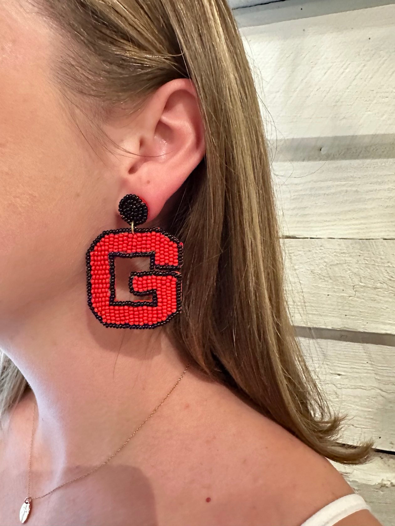 GAME DAY "G" LETTER EARRINGS
