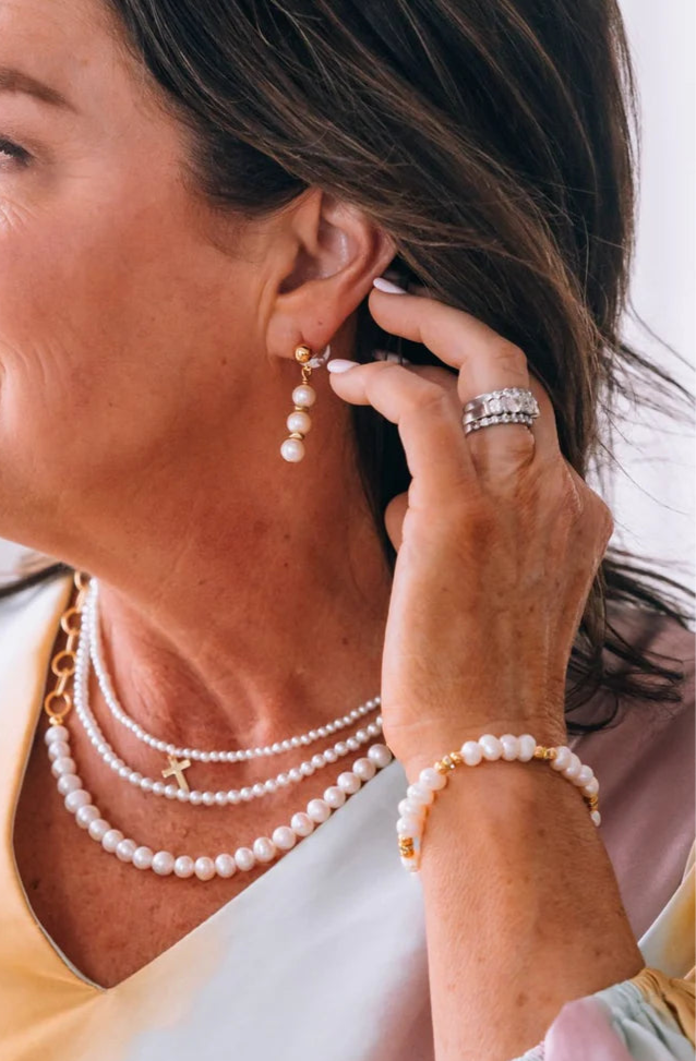 ELEGANT PEARL POST EARRINGS