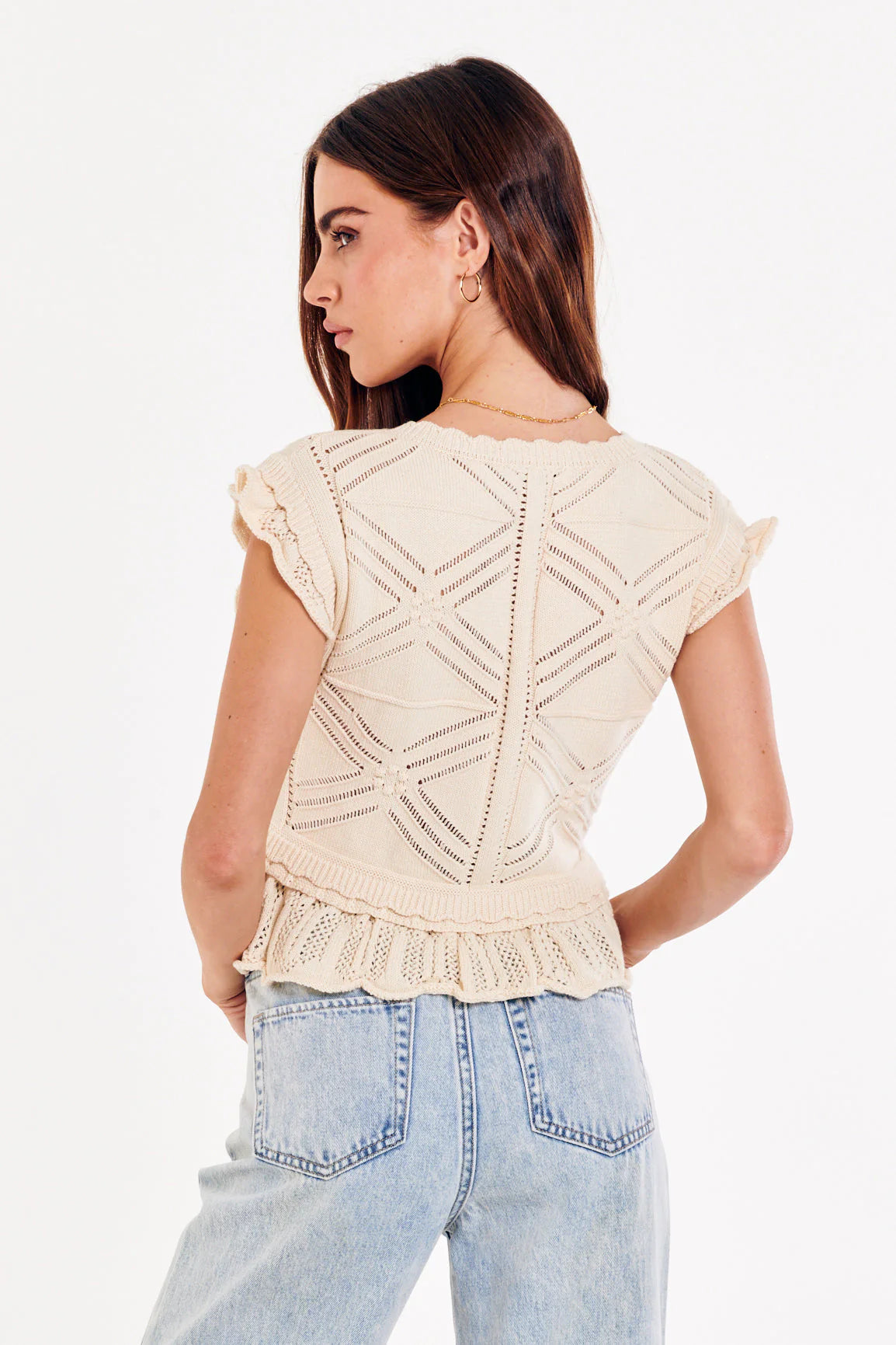 DELANEY CROCHET DETAIL SWEATER VEST