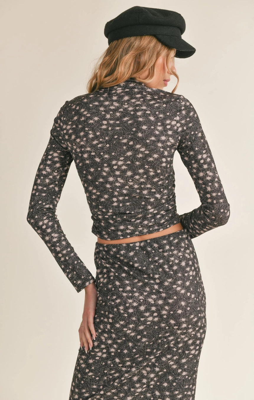 IN MY MEMORIES SHIRRED MOCKNECK TOP