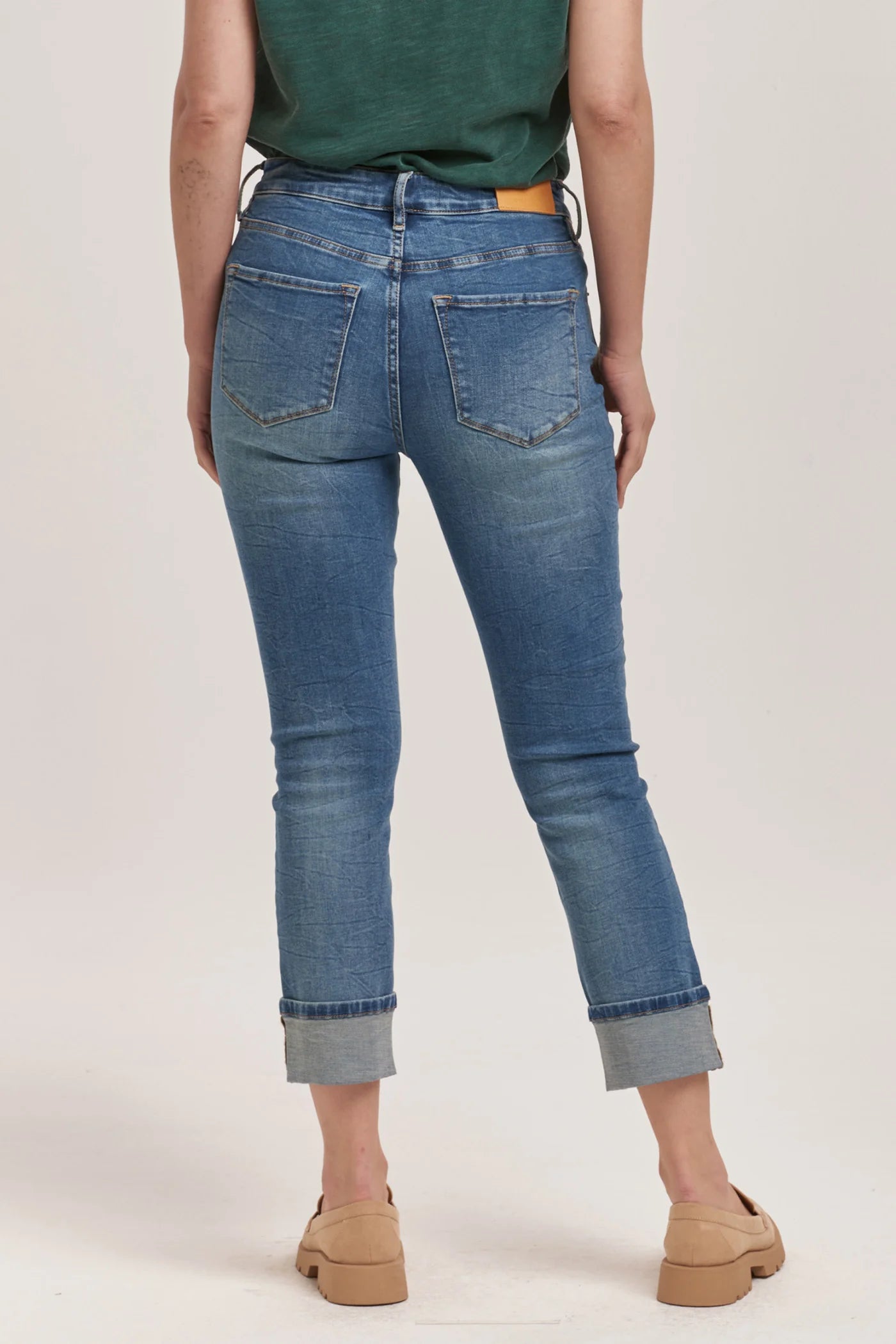 BLAIRE CUFFED SLIM STRAIGHT JEANS