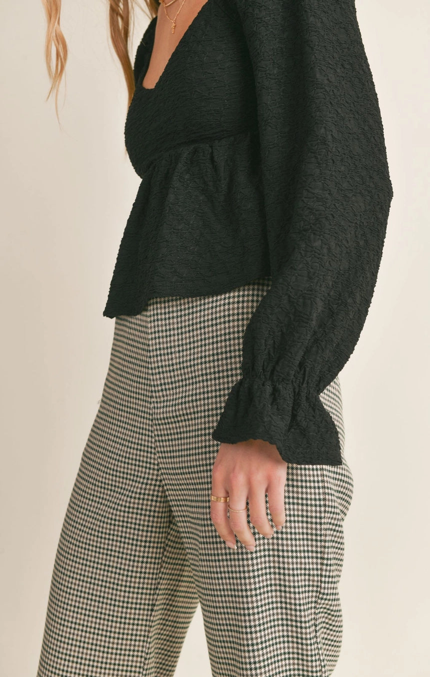 NO FUSS PEPLUM TOP
