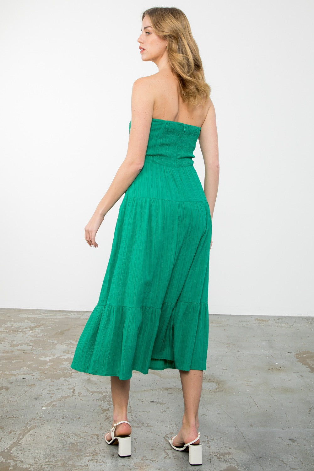 KELLY GREEN MIDI DRESS