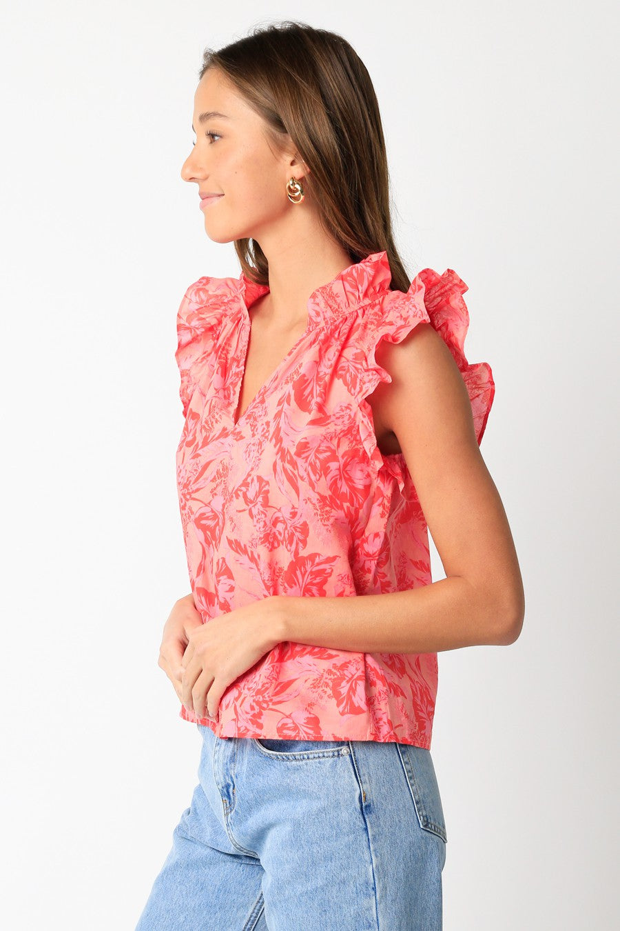 ROSA FLUTTER SLEEVE TOP