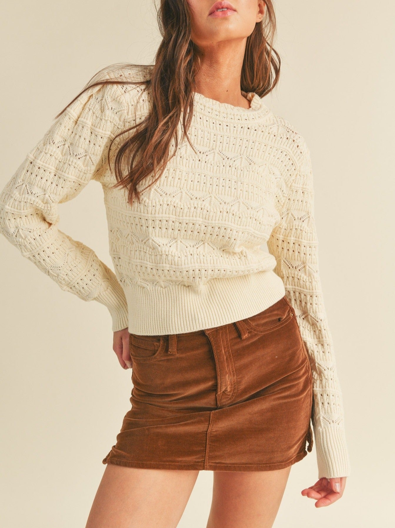 POINTELLE L/S SWEATER