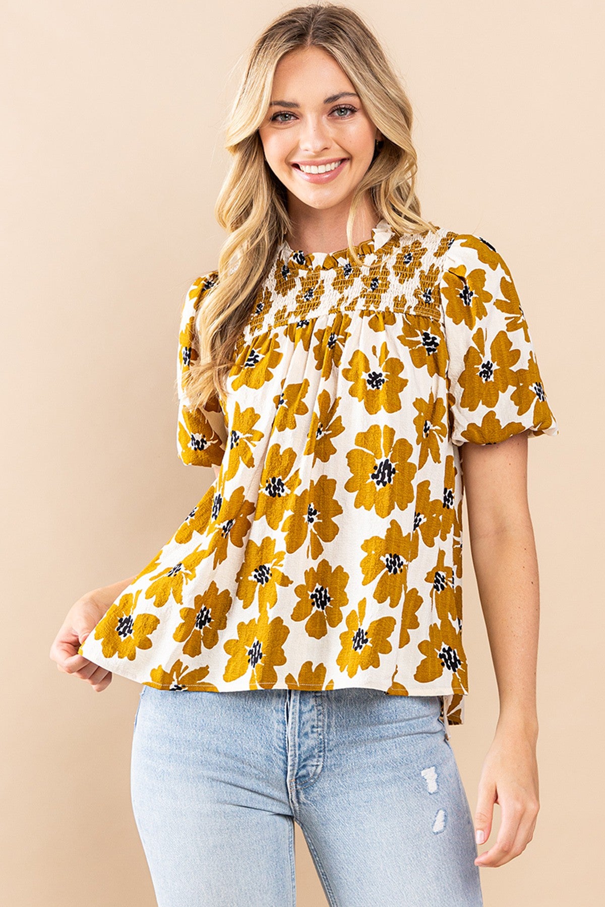 MONROE SMOCKED TOP