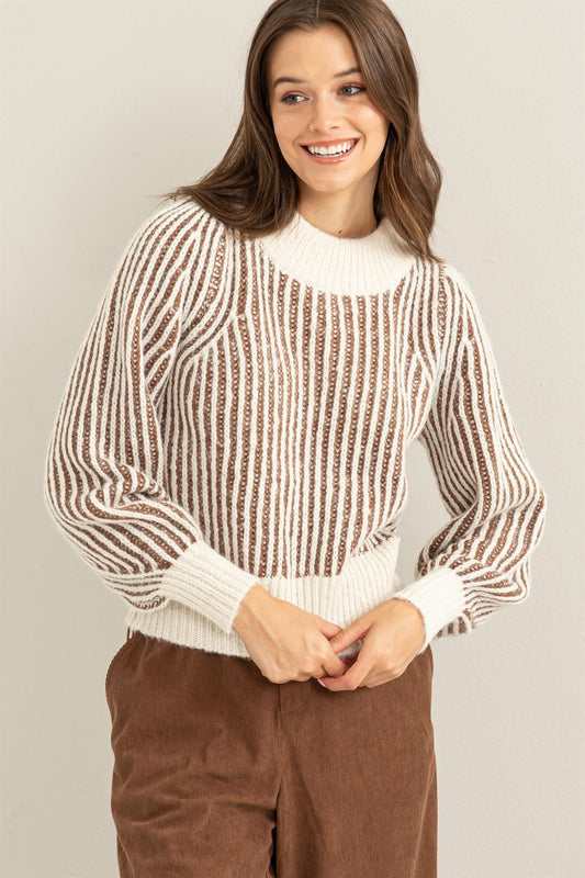 DREAMERS STRIPED PULLOVER SWEATER
