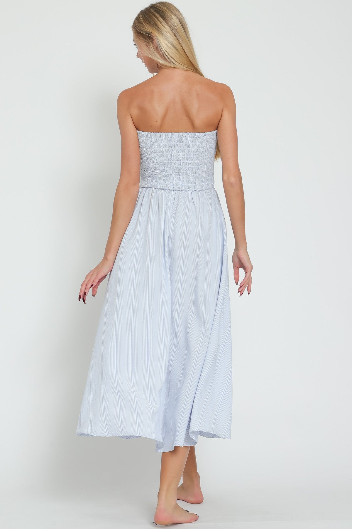 RICHIE PINSTRIPE MIDI DRESS