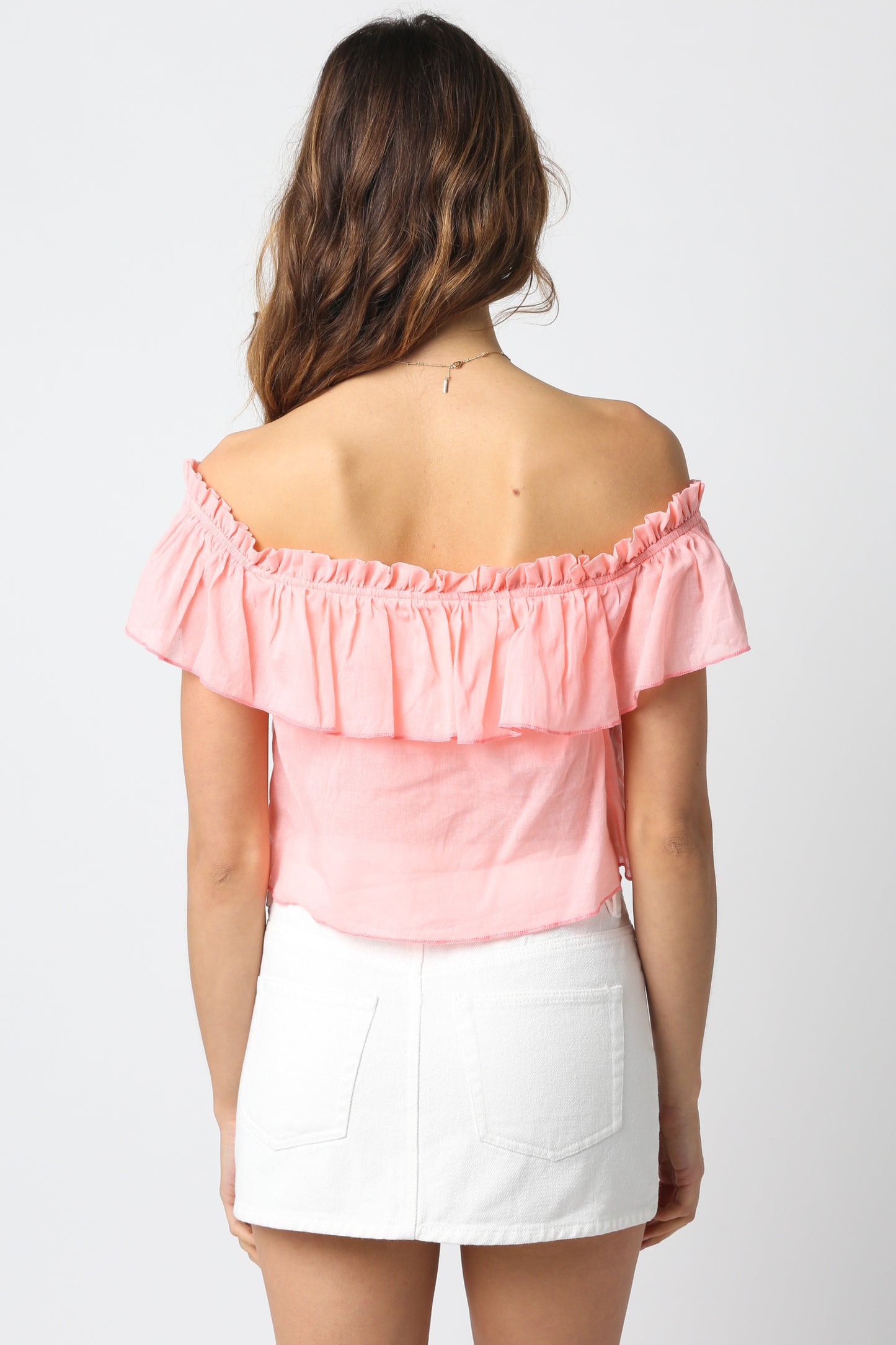 LIGHT PINK RUFFLE TOP