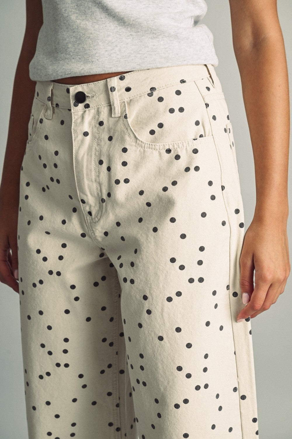 "SPOTTED IN STYLE" Polka Dot Barrel Pants