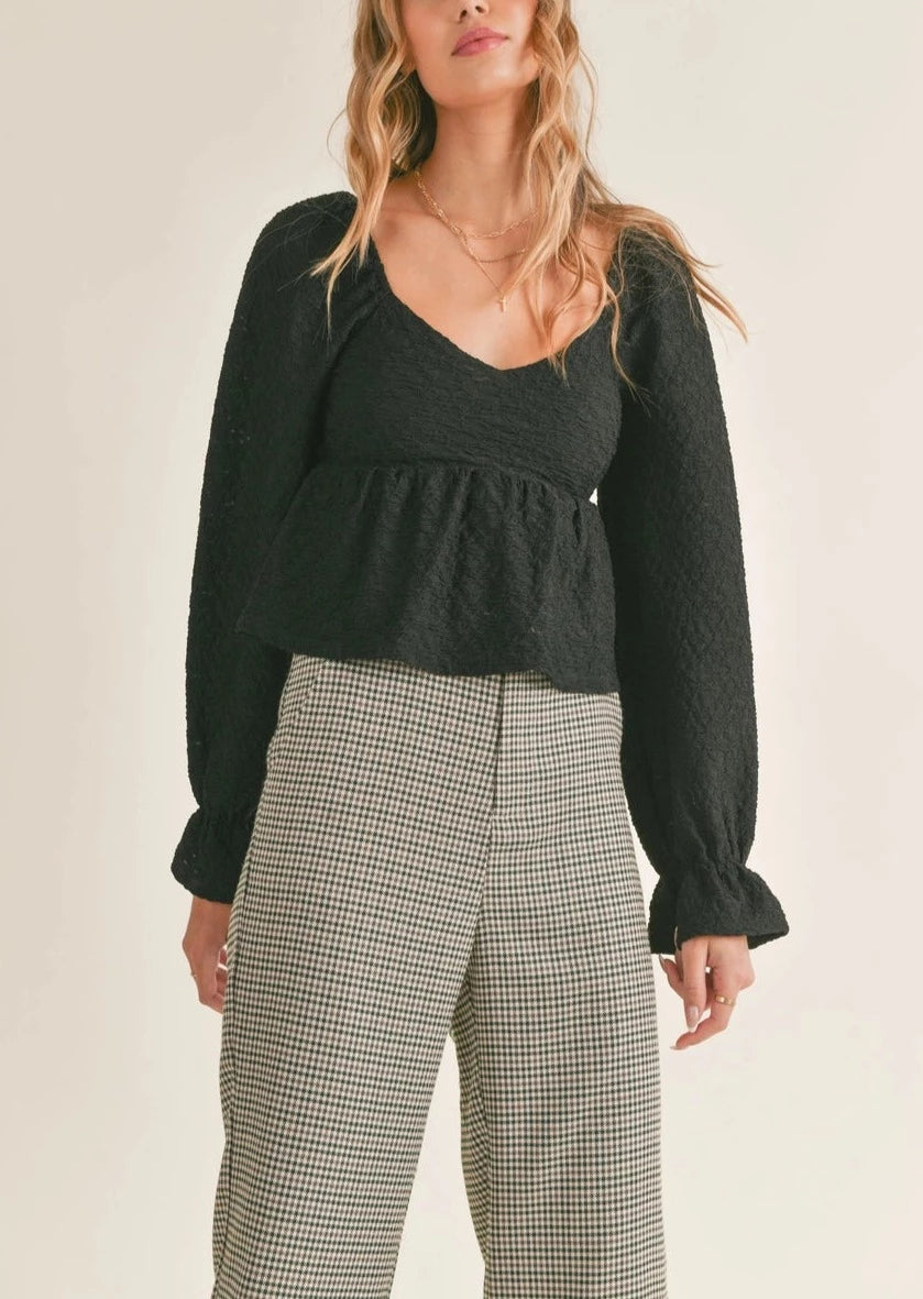 NO FUSS PEPLUM TOP