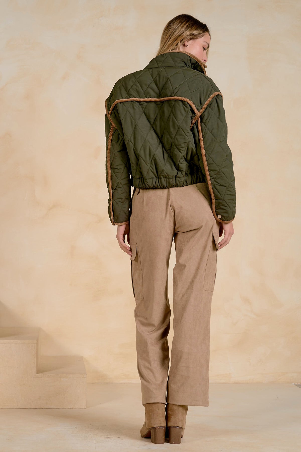 "THE OAKLEY QUILTED JACKET" With Corduroy Trim by Elan