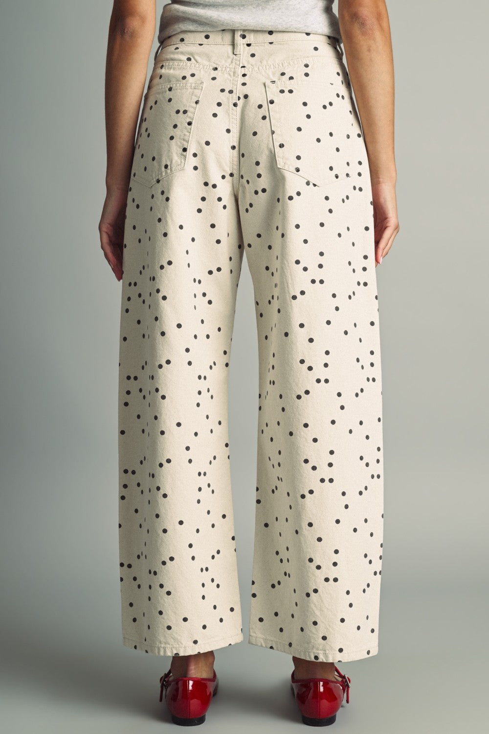 "SPOTTED IN STYLE" Polka Dot Barrel Pants