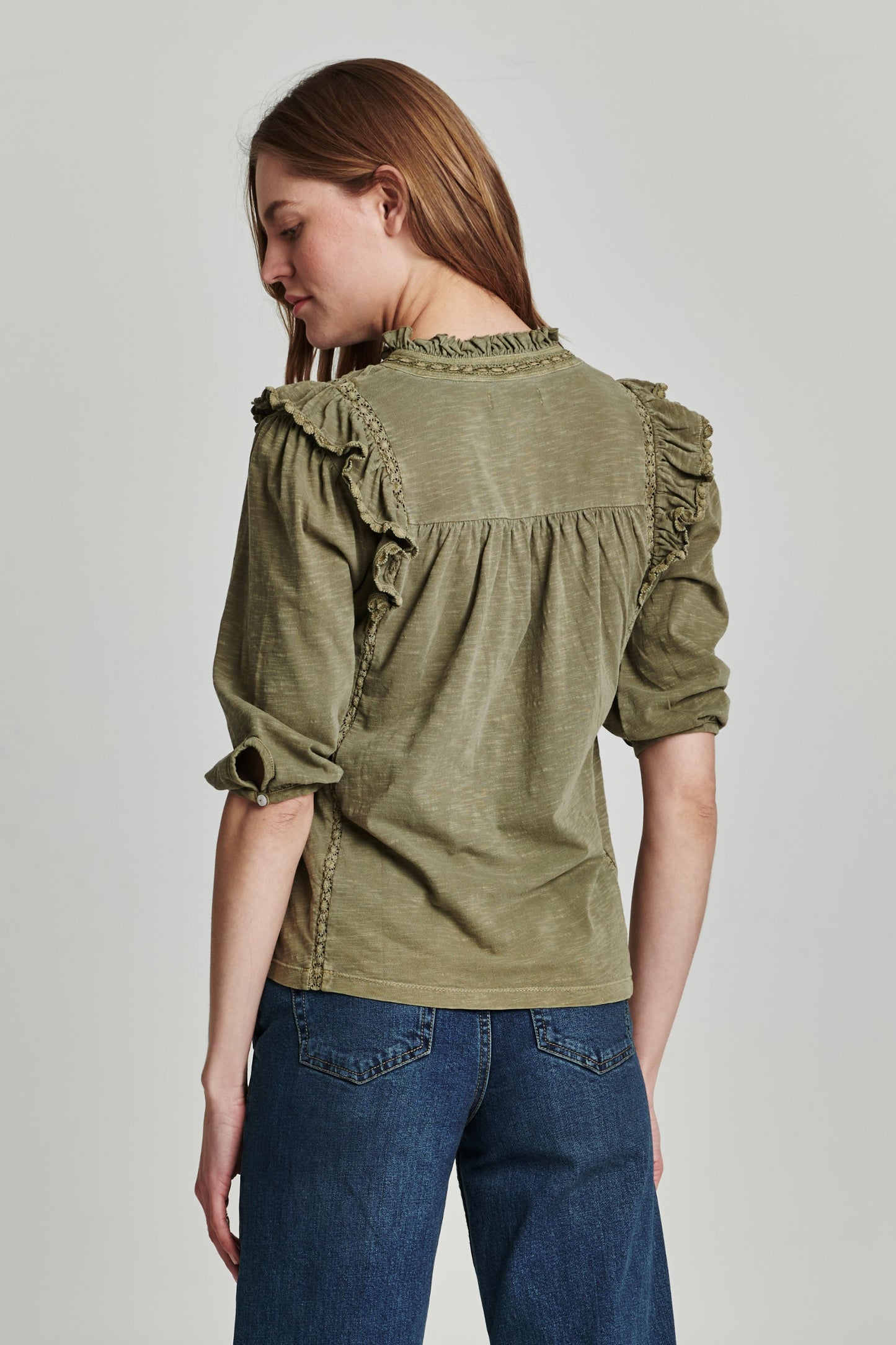 KENDALL PLEATED YOKE TOP