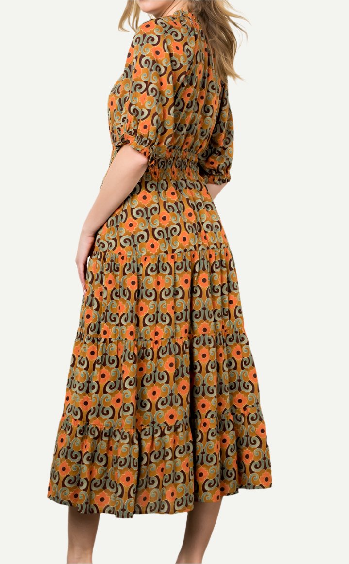 "RENEWED SPIRIT" MIDI DRESS