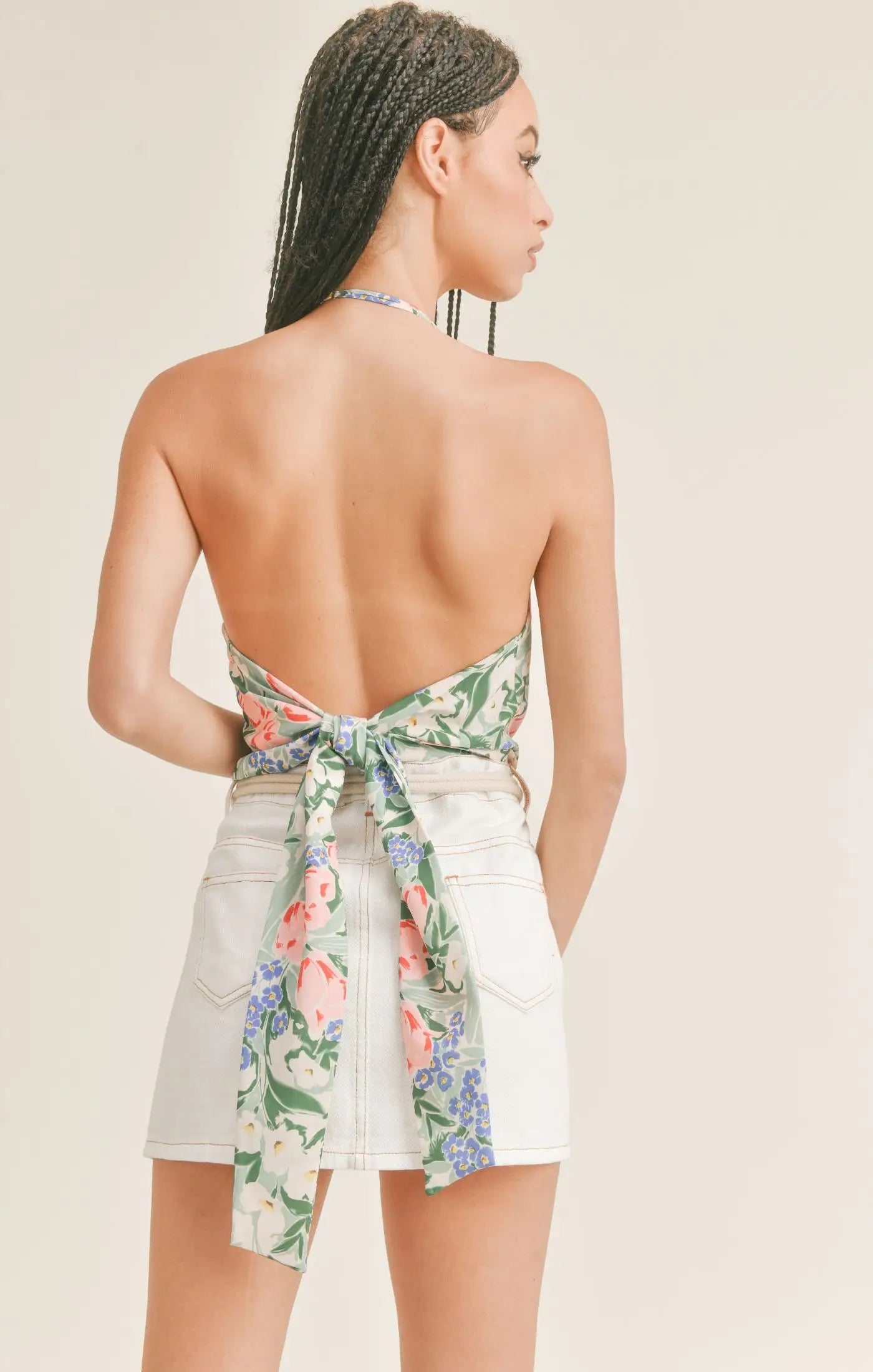 ROSETTE HALTER TOP