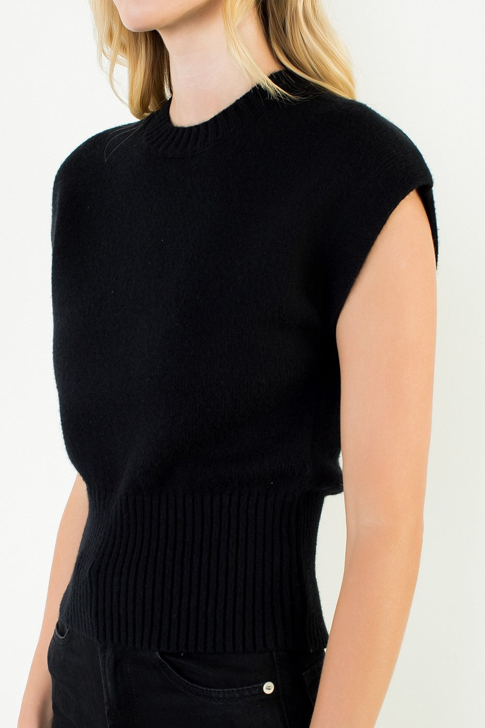 "SLEEVELESS SWEATER TOP" by THML