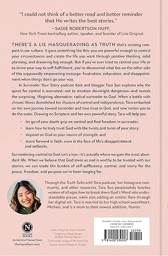 Back cover of a book with text and a barcode on a pink background