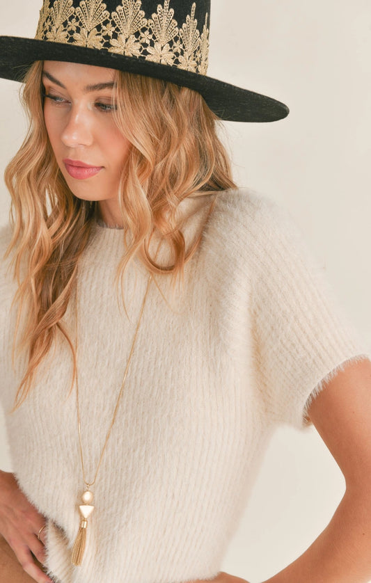 RUDY RIBBED SHORTSLEEVE SWEATER