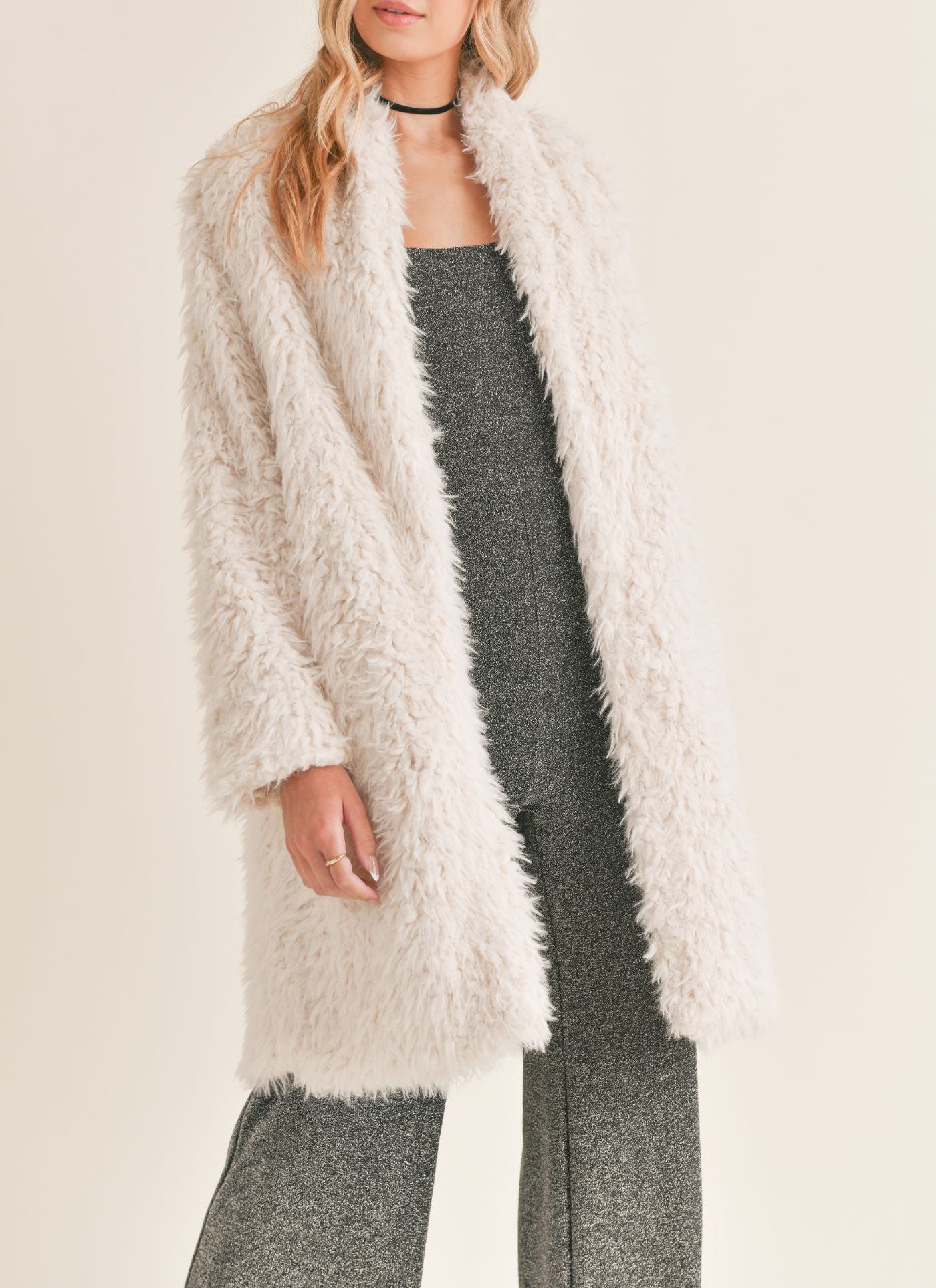 FALLING SLOWLY FAUX FUR SHAGGY COAT