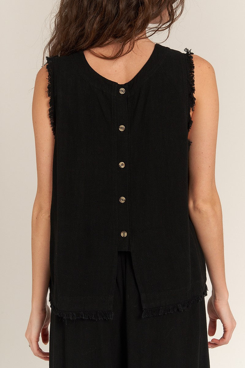 "SLOW TO SPEAK" SLEEVELESS TOP