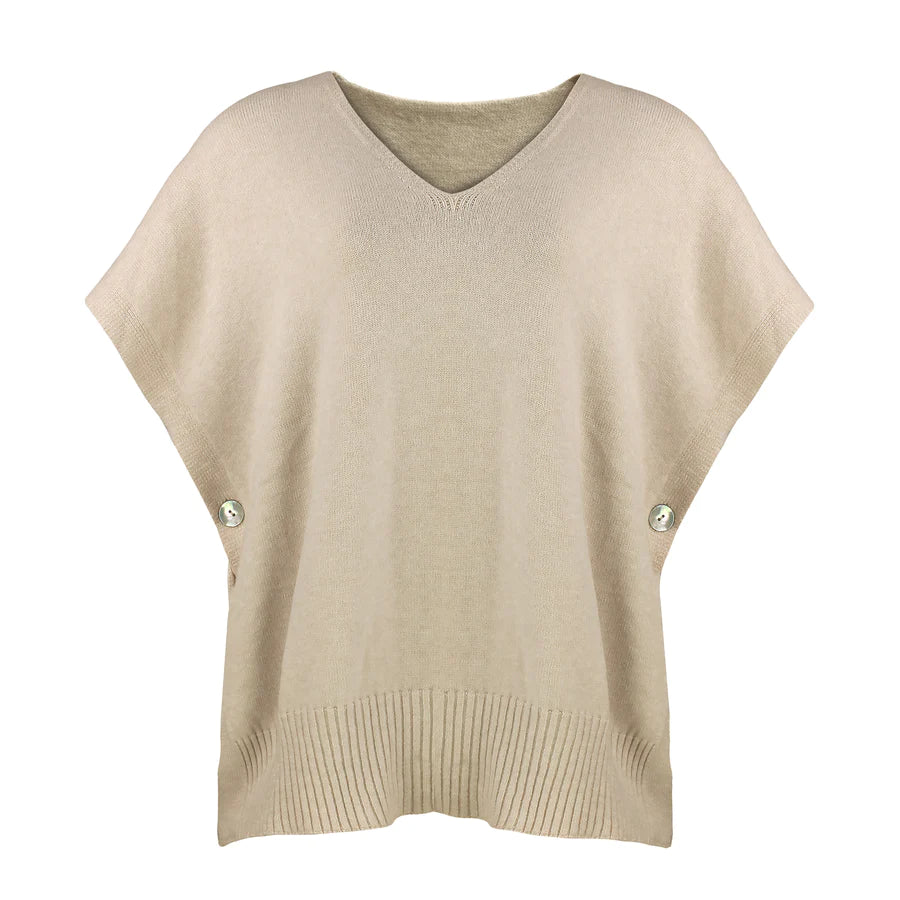 Cobblestone DEVYN VNECK SIDE BUTTON VEST