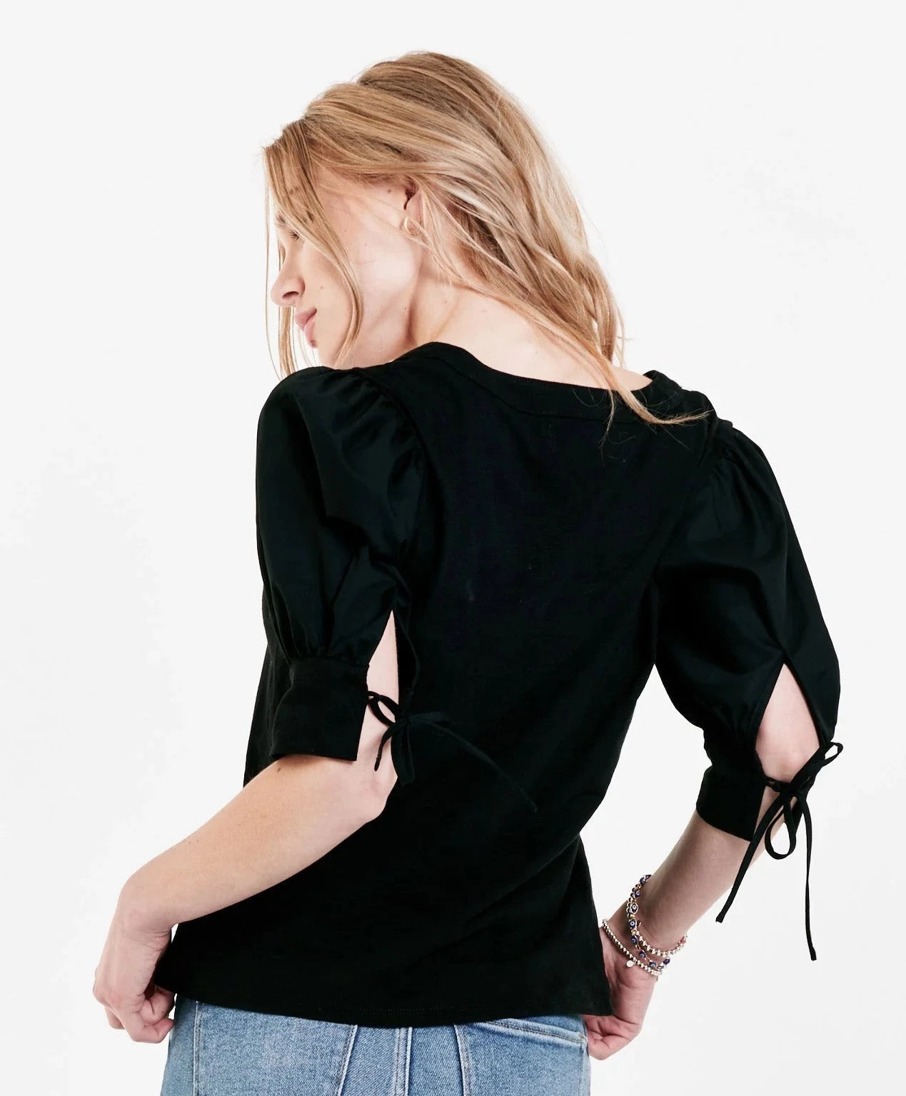 GRACELYN TIE CUFF TOP