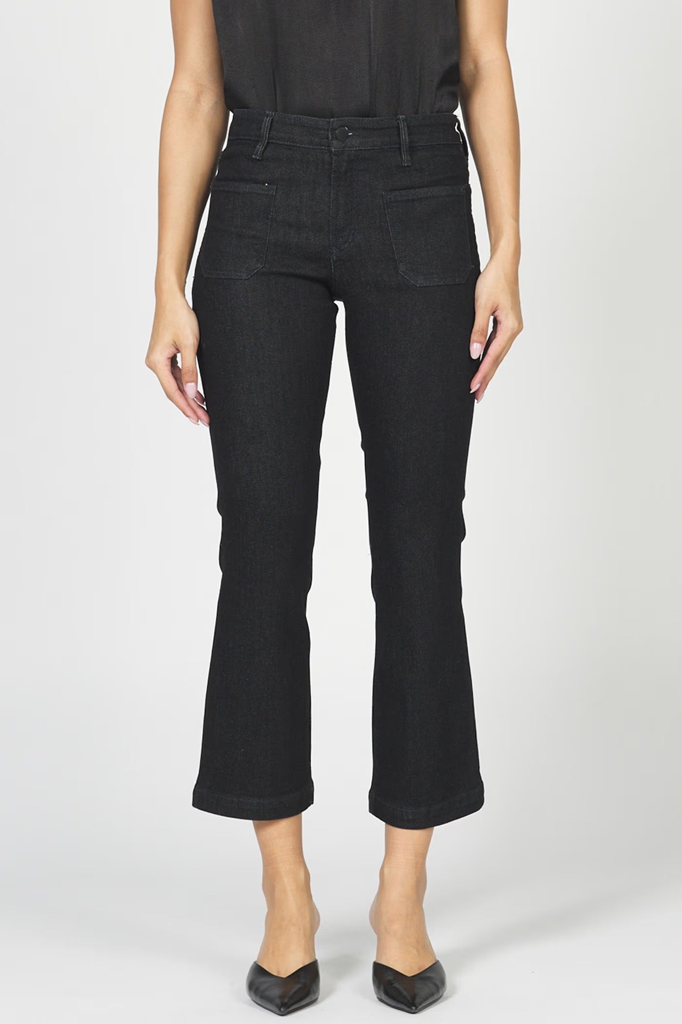 JEANNE BLACK DENIM CROPPED JEANS by Dear John