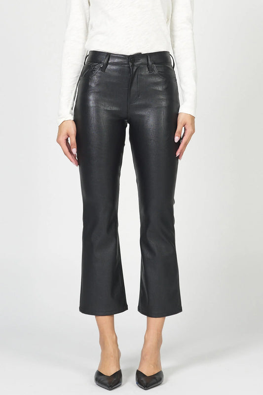 JEANNE LEATHER CROPPED PANTS by Dear John