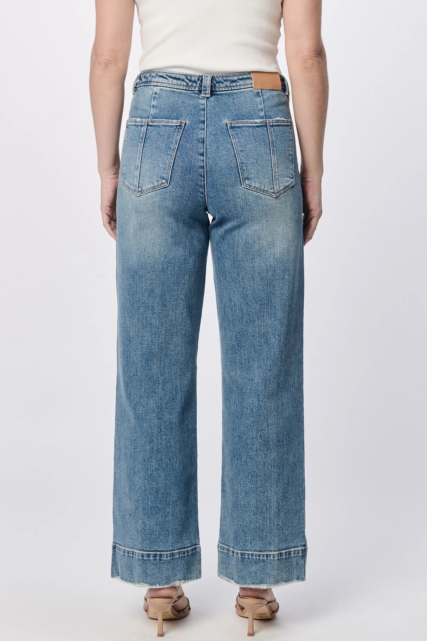 HOLLY BUTTON FLY WIDE LEG DENIM by Dear John