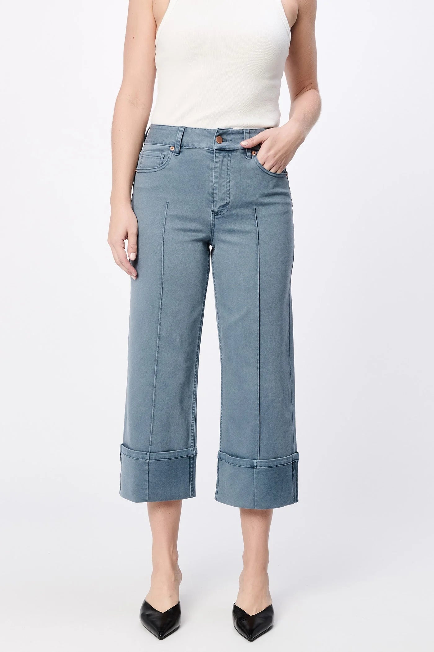 HOLLY DENIM CROPPED CUFFED JEAN by Dear John