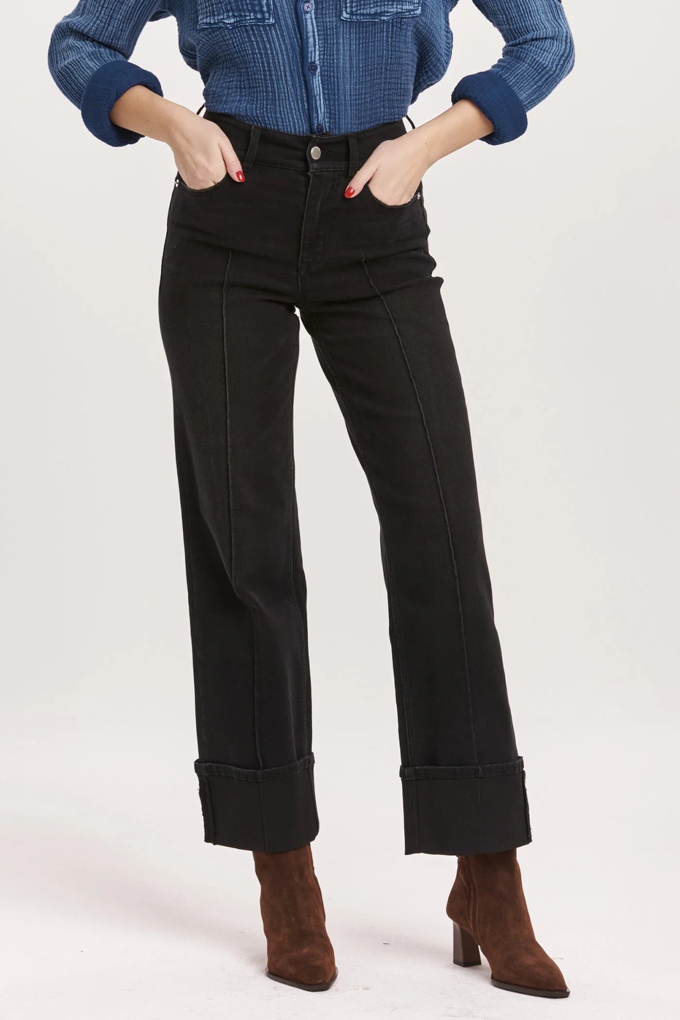 HOLLY FRONT SEAM CUFFED JEANS by Dear John