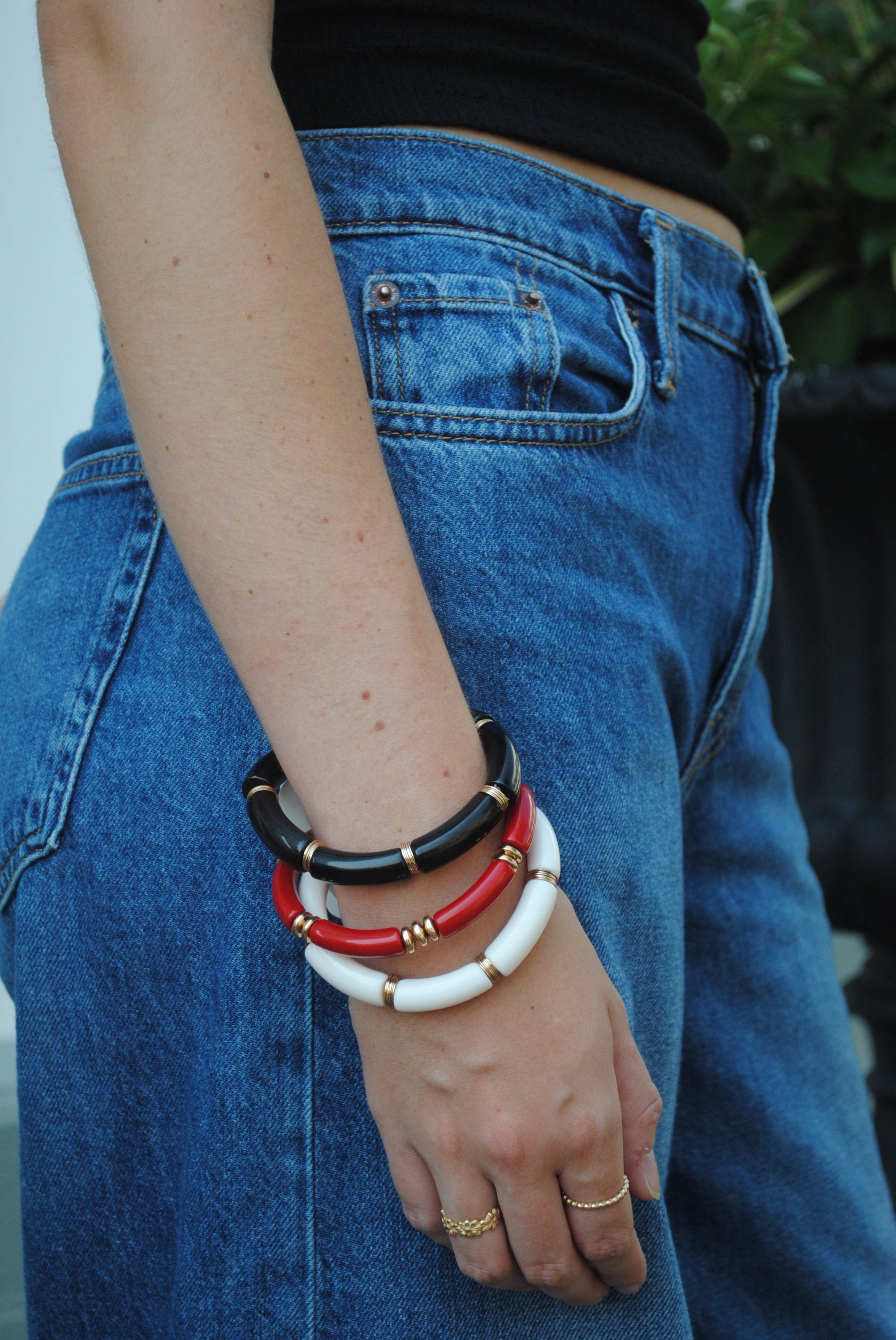 "STACK THE SIDELINE" RED BRACELET