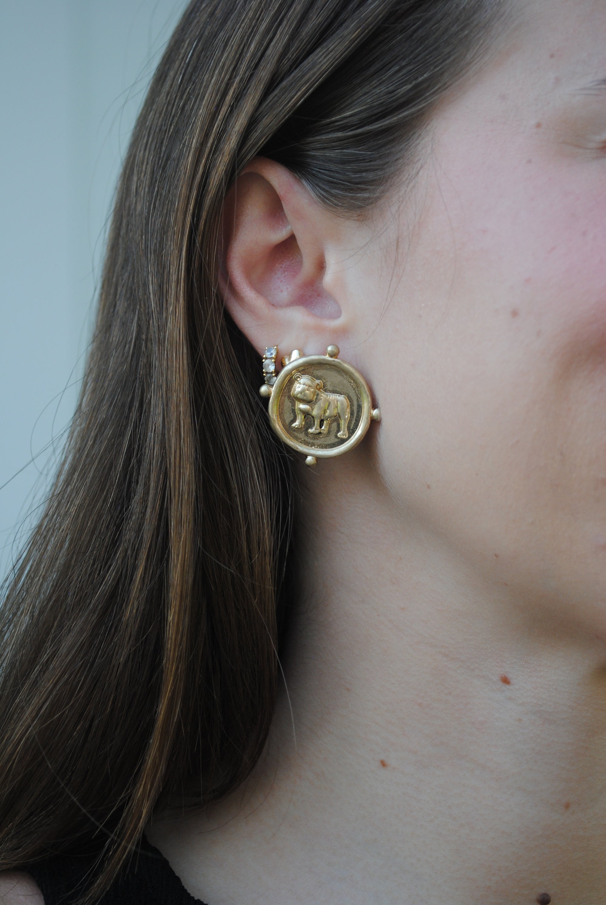 "BULLDOG COIN" Earrings