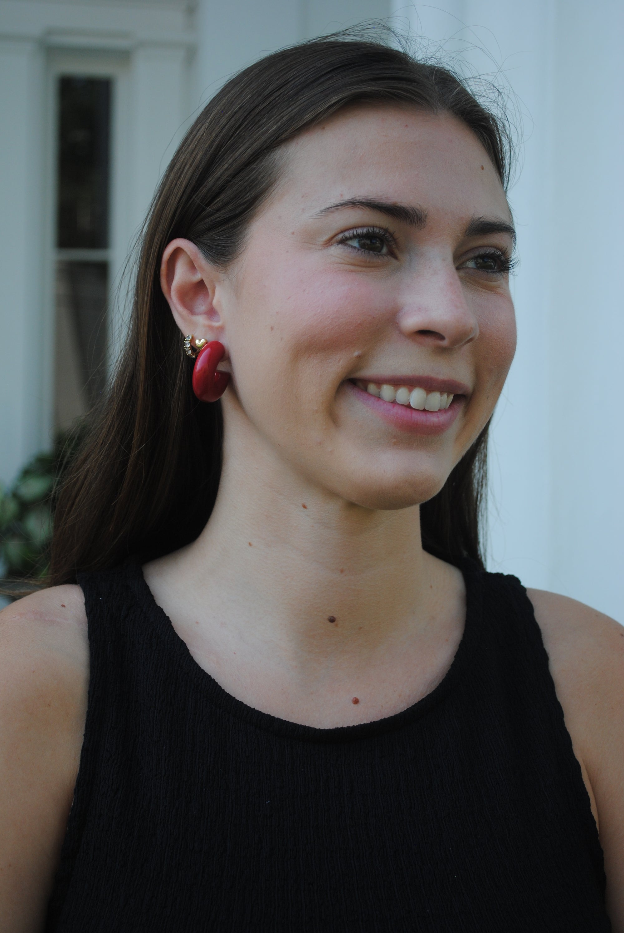 "DAWG DAYS" RED HOOP EARRINGS