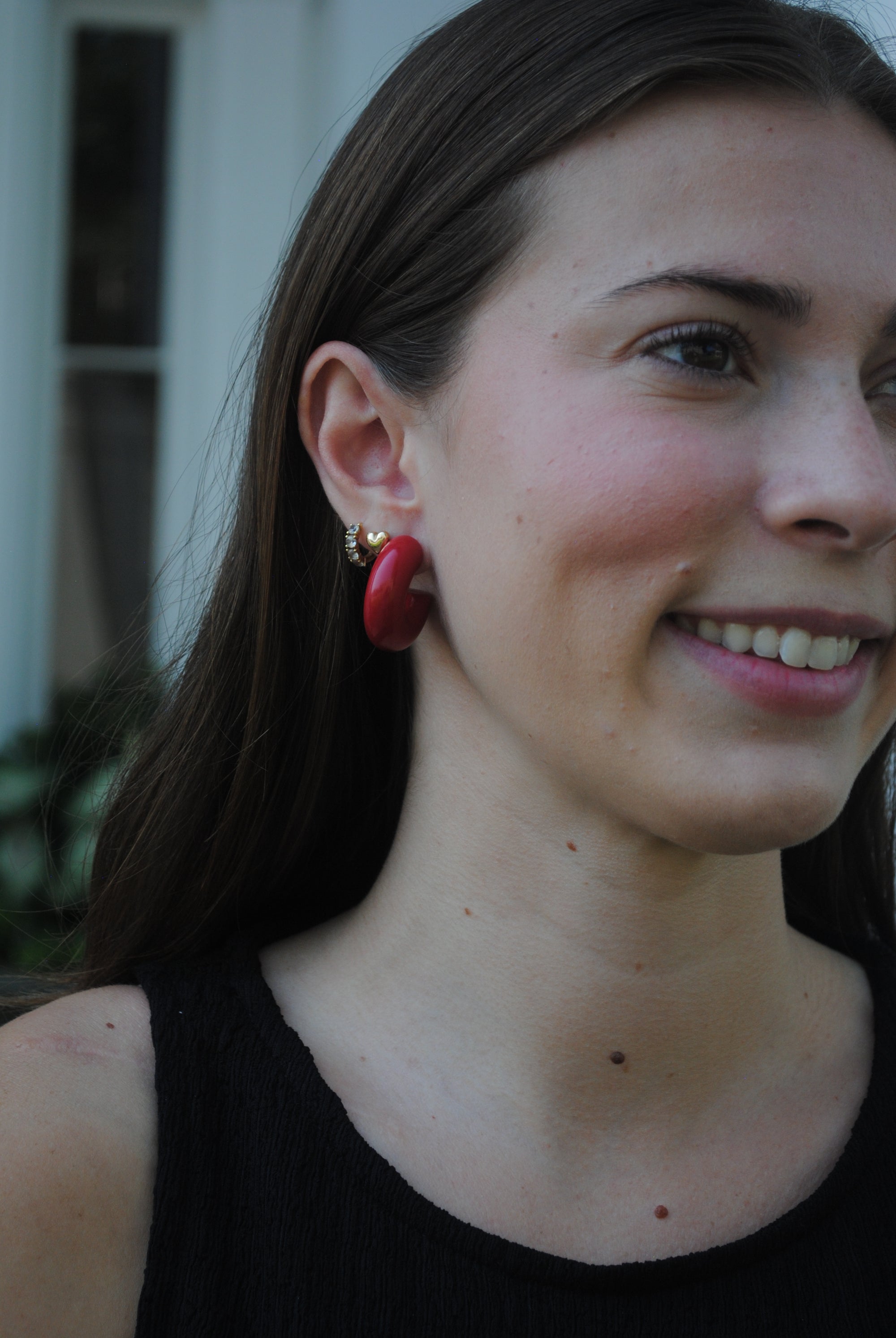 "DAWG DAYS" RED HOOP EARRINGS
