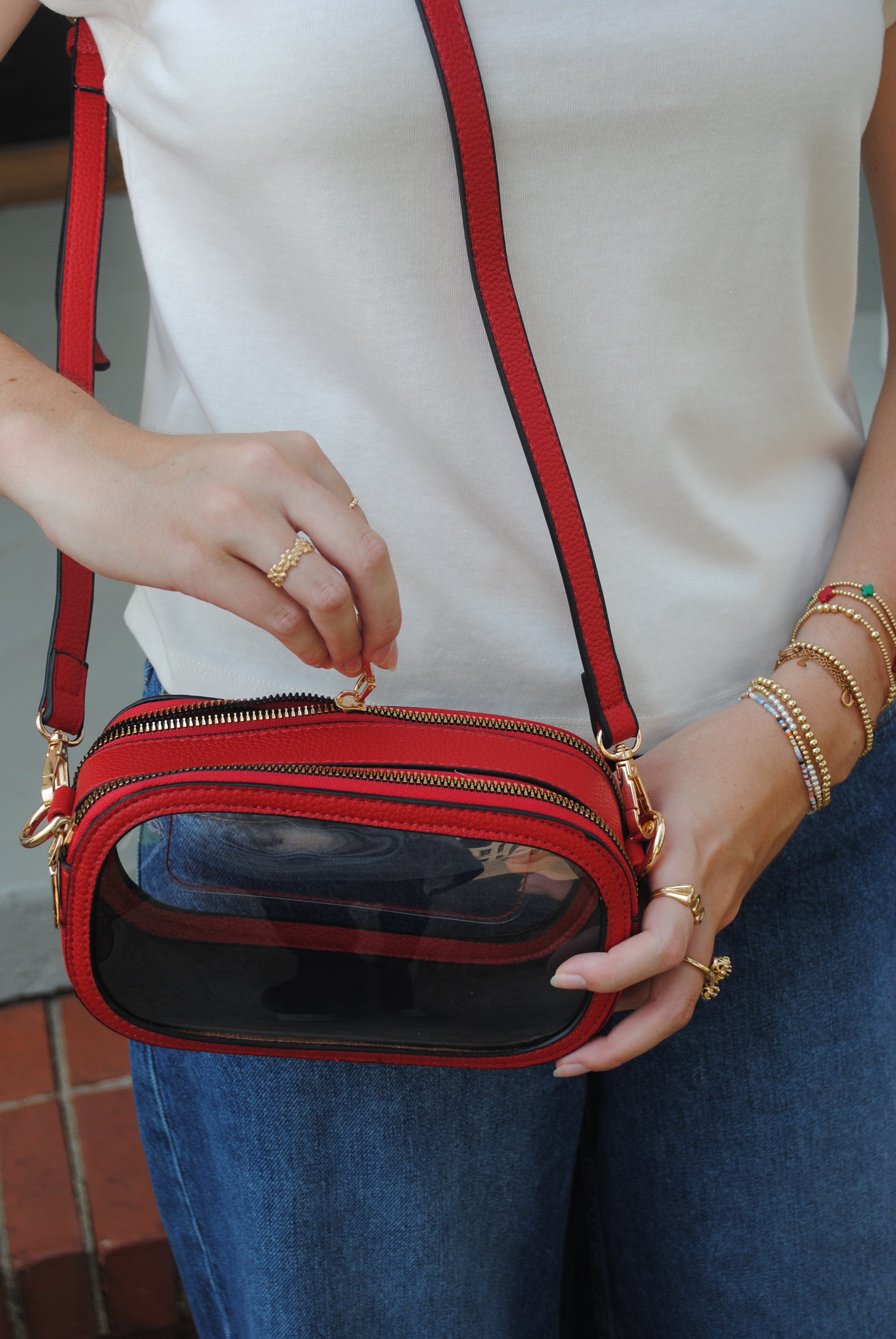 "SIDELINE CHIC" Clear Bag