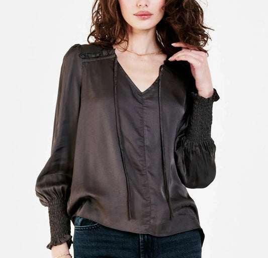 LONG SLEEVE TIE FRONT AMELIA BLOUSE