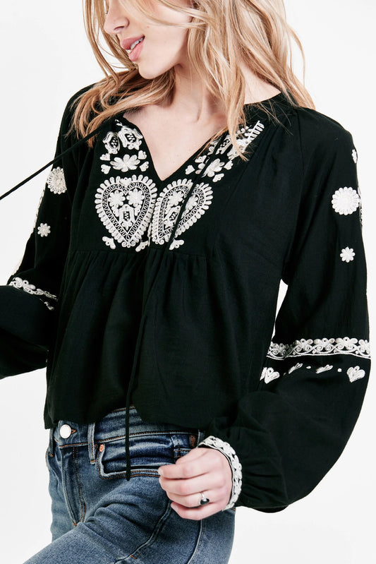 NATALIA EMBROIDERY DETAIL TOP