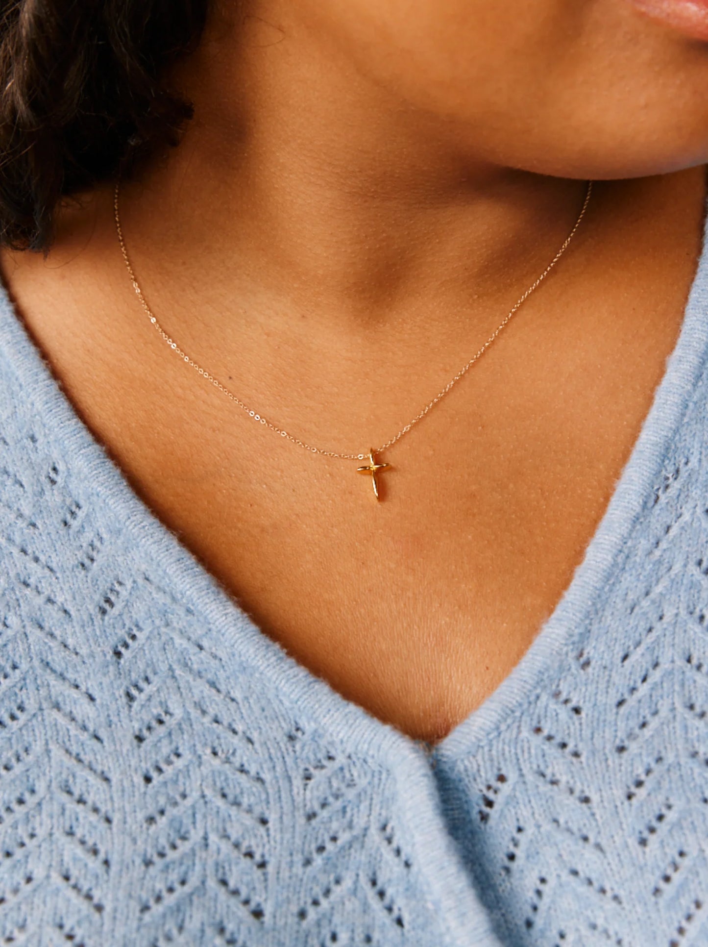 DROPLET CROSS NECKLACE by Able