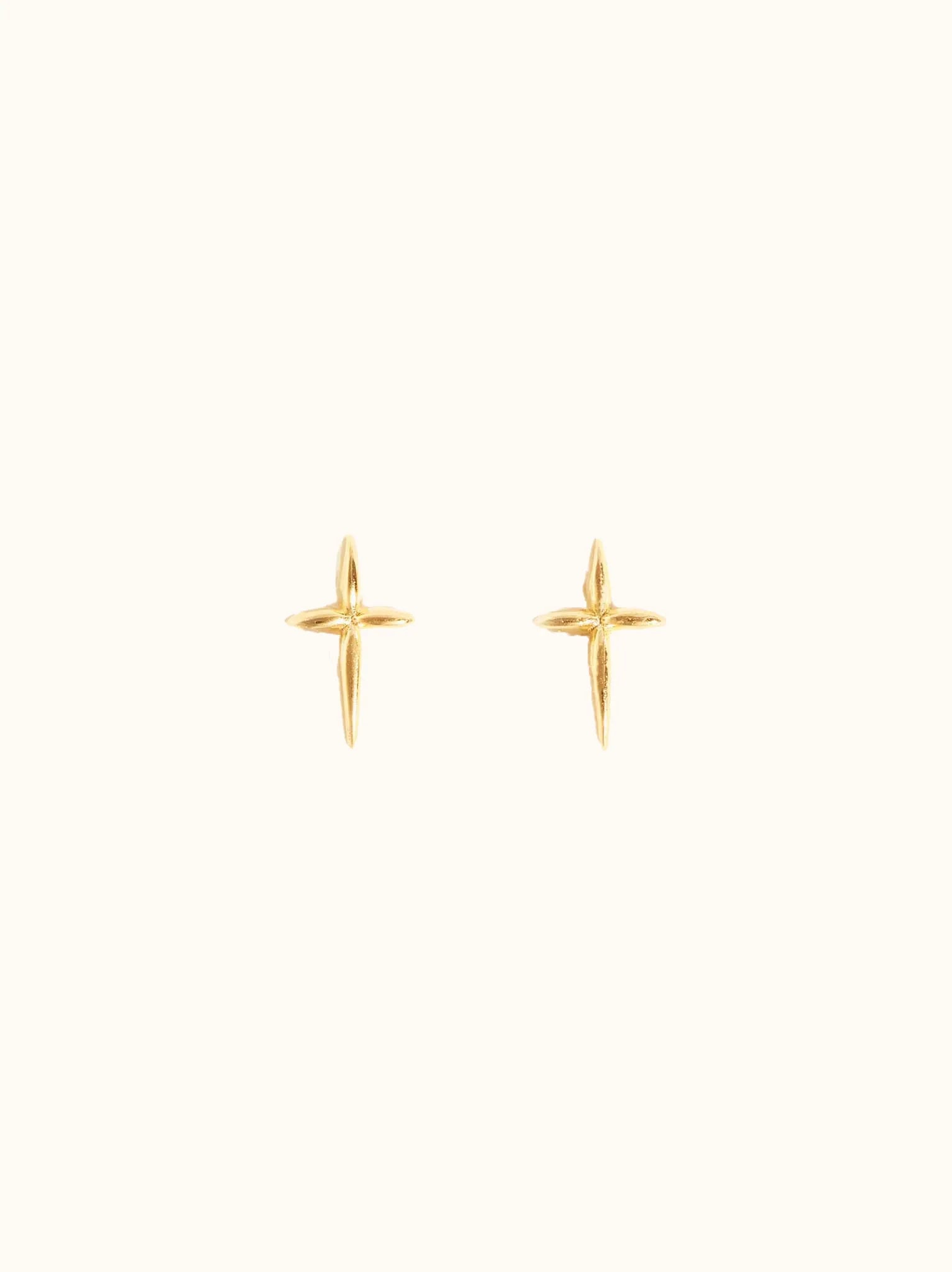 DROPLET CROSS STUD EARRINGS by Able