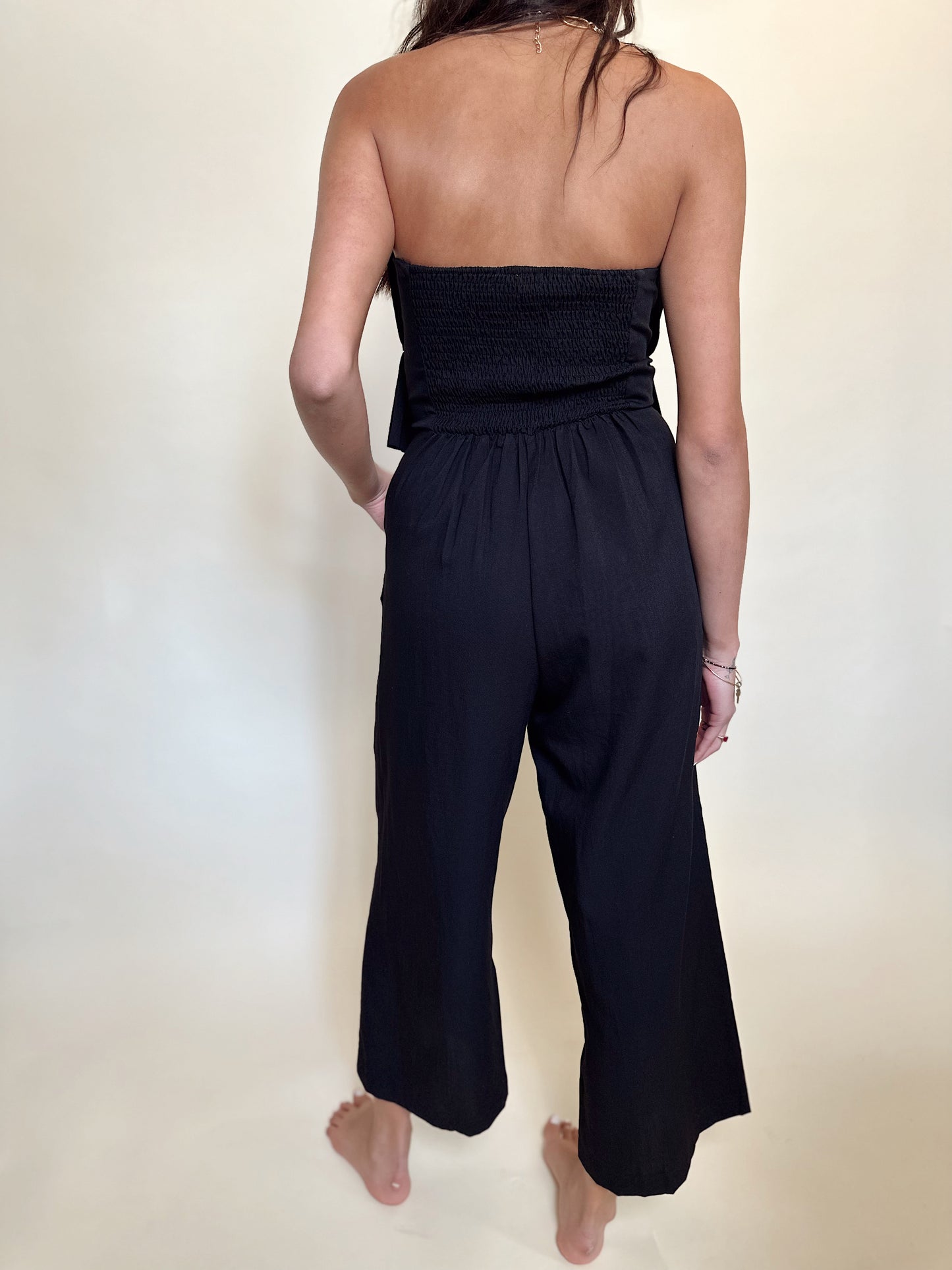REAGAN RUFFLED BODICE JUMPSUIT